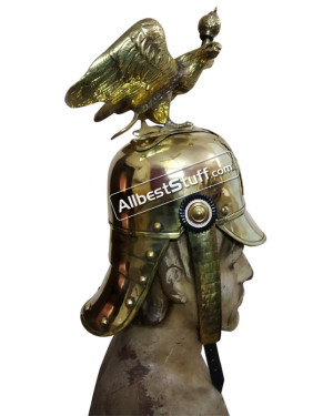Medieval German Pickle Hub Eagle Spike Solid Brass Helmet