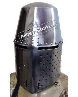 Medieval Great Helmet made from Strong 16 Steel