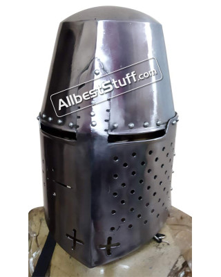 Medieval Great Helmet made from Strong 16 Steel
