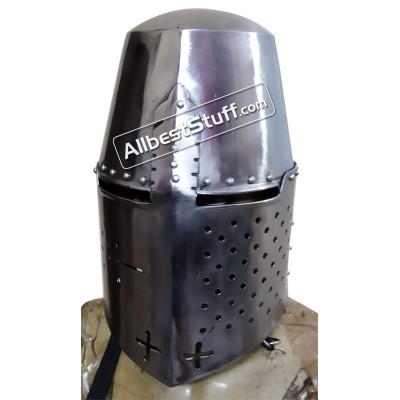 Medieval Great Helmet made from Strong 16 Steel Battle Ready