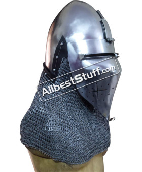 Medieval Klappvisier Bascinet Heavy 14 Gauge Steel