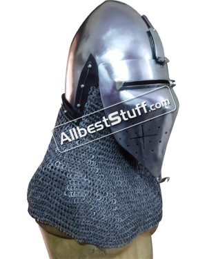 Medieval Klappvisier Bascinet Heavy 14 Gauge Steel