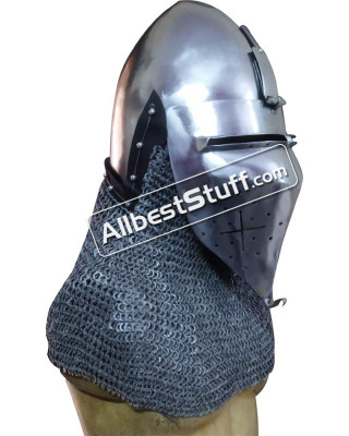 Medieval Klappvisier Bascinet Heavy 14 Gauge Steel