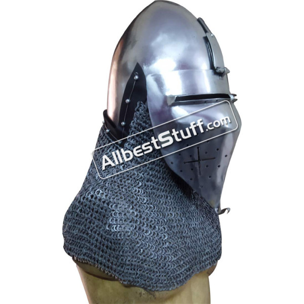 Medieval Klappvisier Bascinet Heavy 14 Gauge Steel