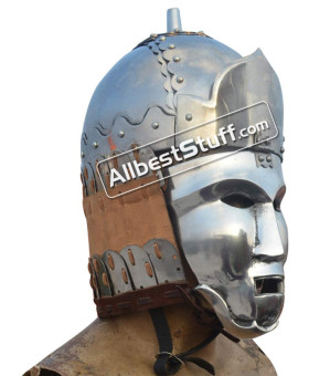 Medieval Mongolian 14th century Great Helmet 16 Gauge Steel
