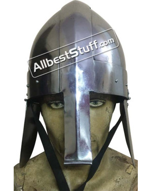 Set of 5 Medieval Nasal Bar Helm with Cheekplates