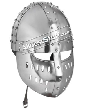 Medieval Norman Spangenhelm with Faceplate 16 Gauge