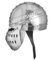Medieval Norman Spangenhelm with Faceplate 16 Gauge image 2