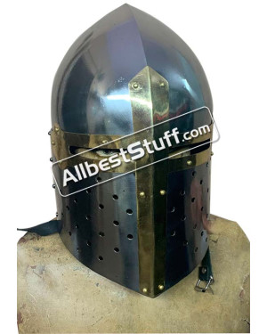 Medieval Sugar Loaf Great Helmet 16 Gauge Steel