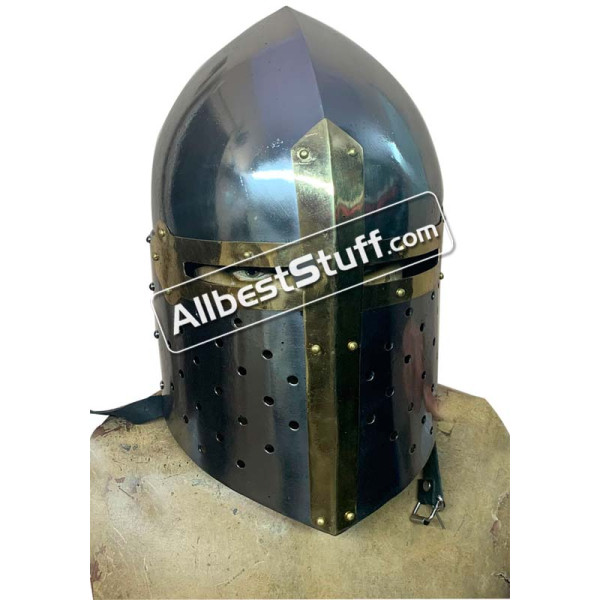 Medieval Sugar Loaf Great Helmet 16 Gauge Steel