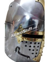 Medieval Sugar Loaf Helmet with hinged Visor 16 Gauge Steel Polished image 6