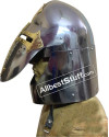 Medieval Sugar Loaf Helmet with hinged Visor 16 Gauge Steel Polished image 7