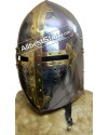 Medieval Sugar Loaf Helmet with hinged Visor 16 Gauge Steel Polished image 5