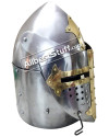 Medieval Sugar Loaf Helmet with hinged Visor 16 Gauge Steel Polished image 1