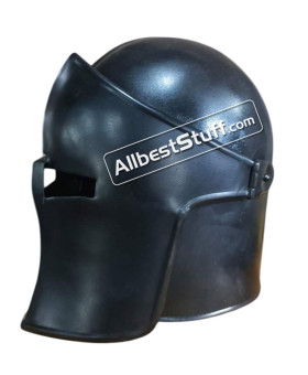 Medieval Visored Barbuta Helmet 18 Gauge Steel