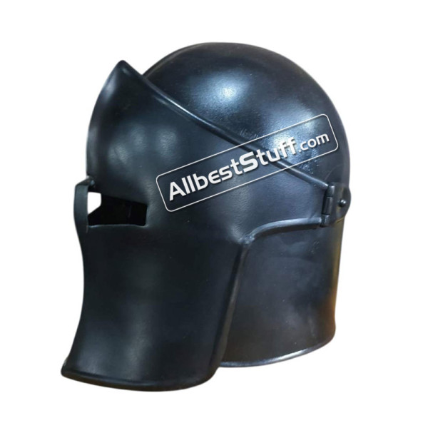 Medieval Visored Barbuta Helmet 18 Gauge Steel