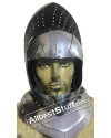 Medieval Visored Great Bascinet Knight Tournament Helmet image 4