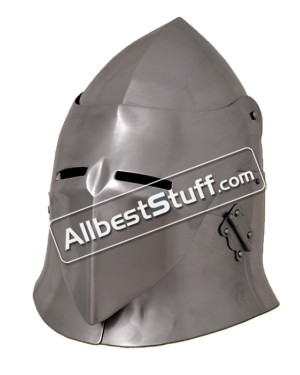 Medieval Visored Sugar Loaf Helmet 16 Gauge Steel