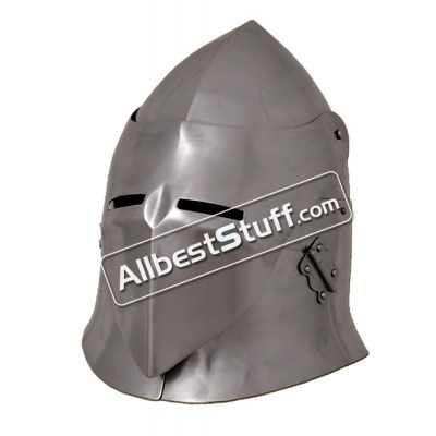 Medieval Visored Sugar Loaf Helmet 16 Gauge Steel