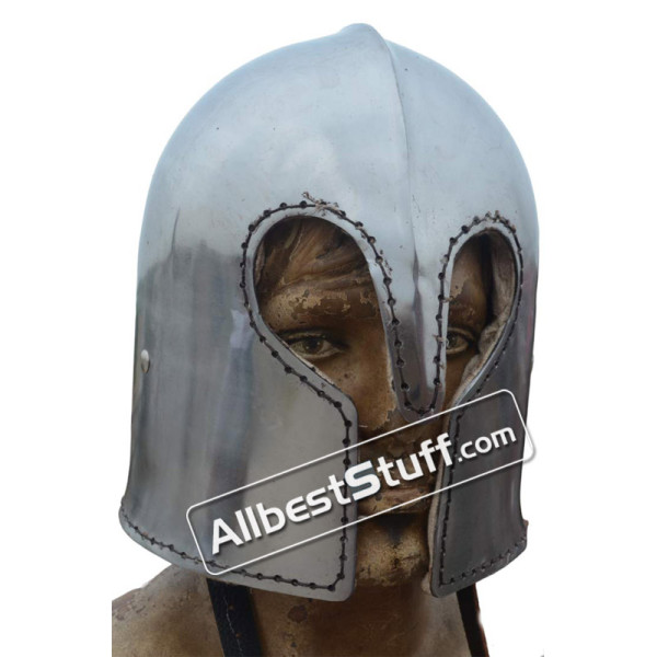 Medieval Visorless Basic Barbute Helmet 14 Gauge Steel