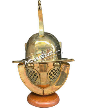 Roman Gladiator Helmet 18 Gauge Medieval Thracian Brass Helmet