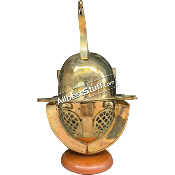 Roman Gladiator Helmet 18 Gauge Medieval Thracian Brass Helmet