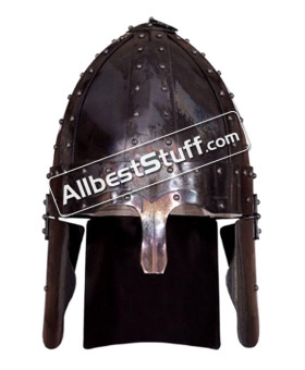 Roman Spangen Helmet Deir el-Medina 16 Gauge Steel, Fire Black