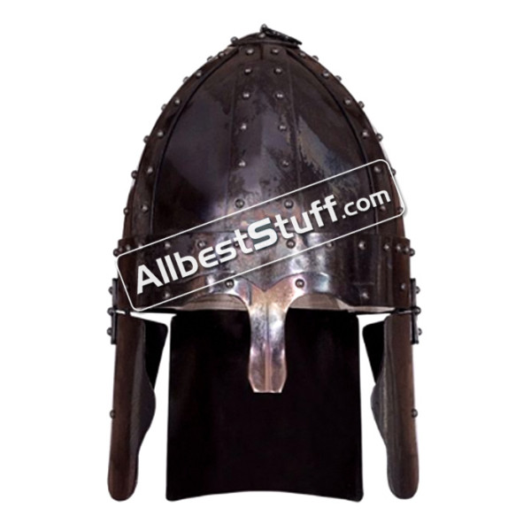 Roman Spangen Helmet Deir el-Medina 16 Gauge Steel, Fire Black