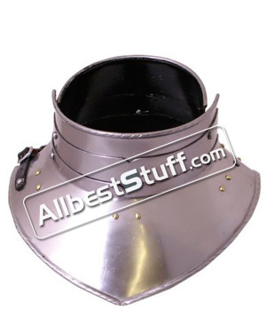 Medieval 13th Century French Gorget 16 Gauge steel Neck Plate