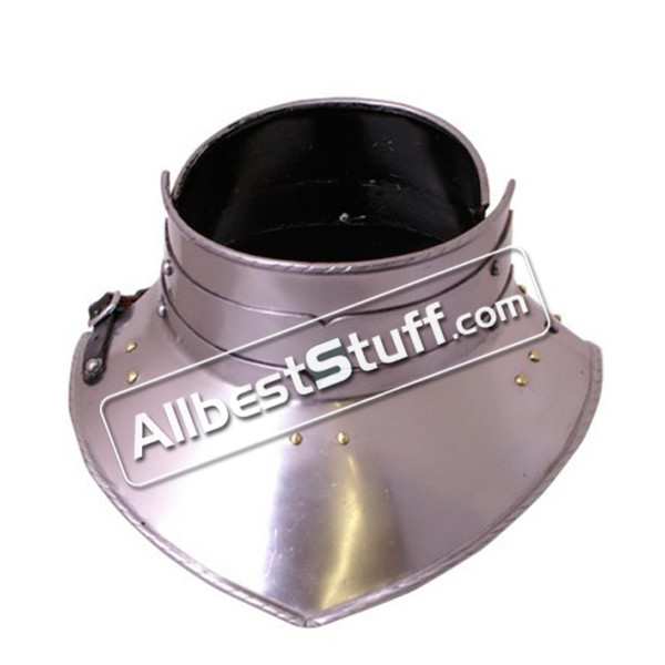 Medieval 13th Century French Gorget 16 Gauge steel Neck Plate