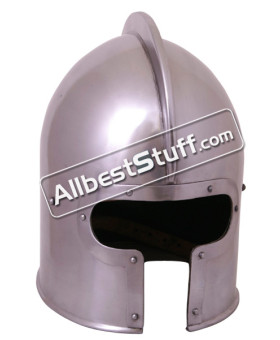 Medieval Italian Barbute Helmet Made of 16 Gauge Steel