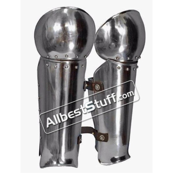 Medieval Warrior Leg and Knee Protection Steel 18 Gauge