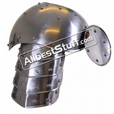 Metal Shoulder Plates Medieval Warrior 18 Gauge Steel Battle Ready