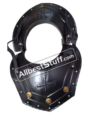 Medieval Iron Steel Gorget Roman Knight Greek Gothic Black Larp Armor