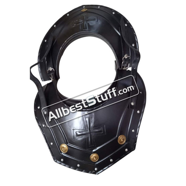 Medieval Iron Steel Gorget Roman Knight Greek Gothic Black Larp Armor