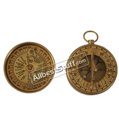 Nautical Antique Decor Brass Maritime Sundial Compass