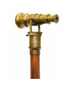 Brass Telescope Handle with walking Cane stick image 1