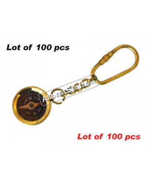 Vintage Antique Nautical Brass Compass Key-Chain lot of 100pcs