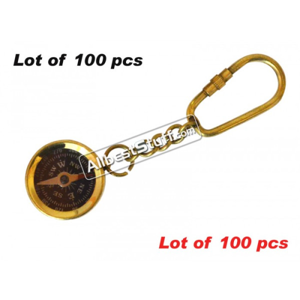 Vintage Antique Nautical Brass Compass Key-Chain lot of 100pcs