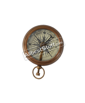 Nautical Maritime Stanley London Antique brass pocket Compass