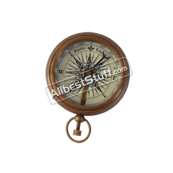 Nautical Maritime Stanley London Antique brass pocket Compass