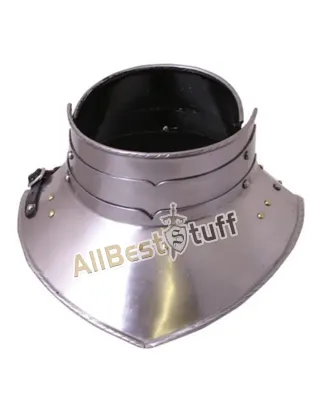 Medieval 13th Century French Gorget 16 Gauge steel Neck Plate