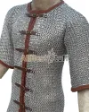 Full Flat Riveted Aluminum Front Open Chain Mail Shirt Chest 40 image 1