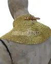 Brass Chainmail Collar 6 mm flat riveted with solid rings image 3