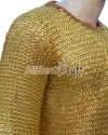 Solid Brass Chainmail Hauberk Chest 44 Long Length image 1