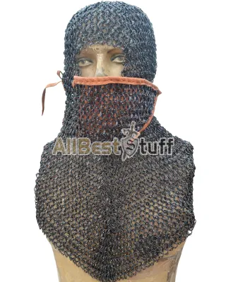 16 Gauge 9 mm Round Copper Riveted Chainmail Hood