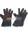 Flat Riveted Solid Ring Leather Chain Mail Gloves image 2