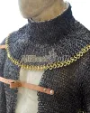 Medieval Riveted Chainmail Collar Voider Skirt set 9 mm image 3