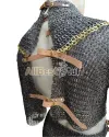 Medieval Riveted Chainmail Collar Voider Skirt set 9 mm image 4
