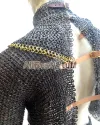 Medieval Riveted Chainmail Collar Voider Skirt set 9 mm image 5